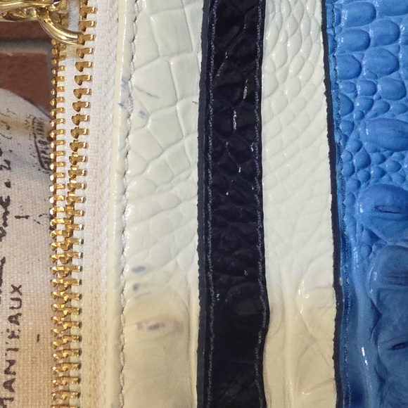 Brahmin Adjustable Crossbody Blue,  White, Reptile - Picture 4 of 16